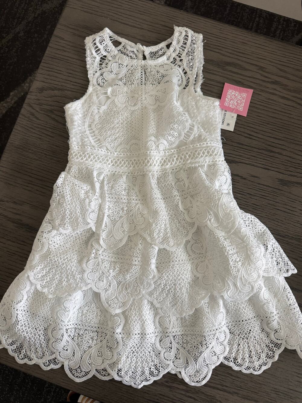 New Girls White Lace Dress-8 (Retail $94)